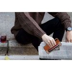 Wholesale iPhone X (Ten) Striped Hand Strap Grip Holder PU Leather Case (Black)